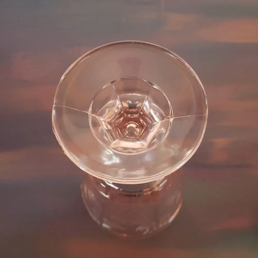 Gorgeous Vintage Blush Pink Heavy Depression Glass Water Goblet